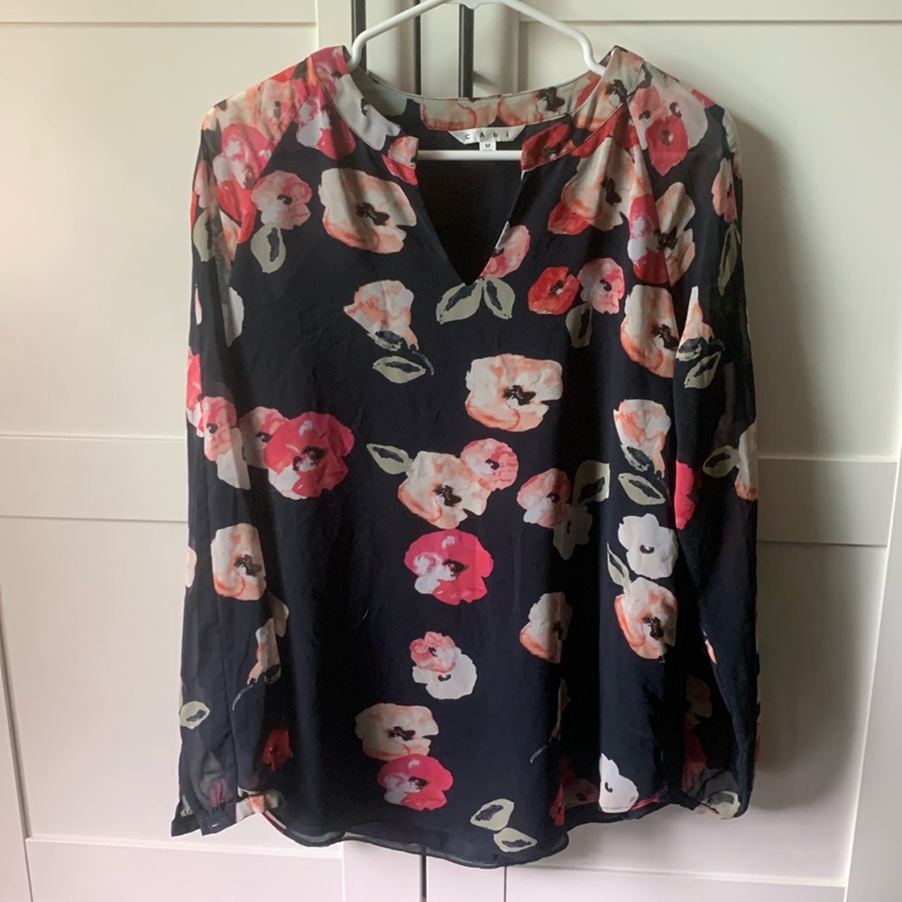 CAbi Floral V-neck Tunic